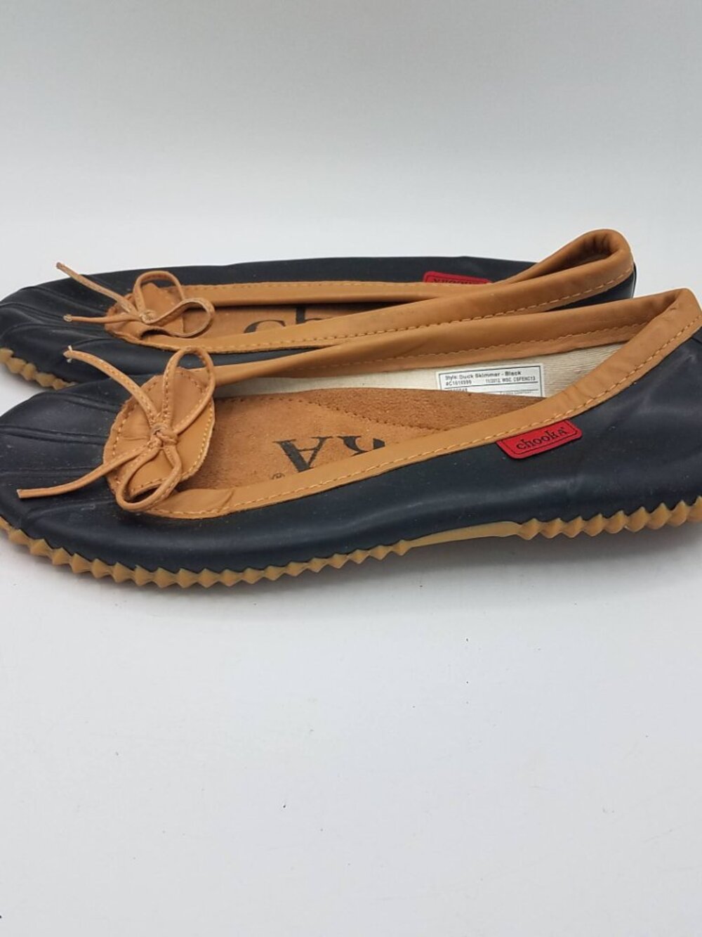 Chooka Duck Skimmer Slip On Waterproof Ballet Flats Black Womens 8 C1616999 - Picture 2 of 7
